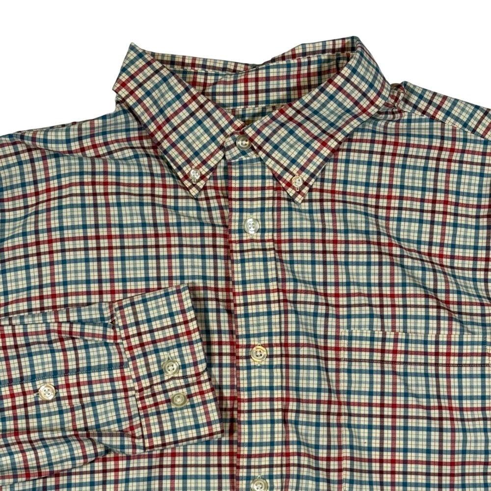 Orvis Nonstop Twill Shirt Mens XXL Red Blue Plaid Active Fit Outdoor Gorpcore